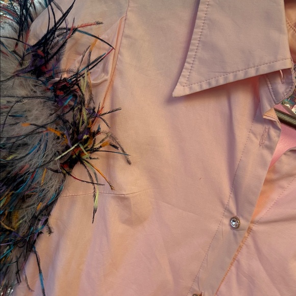 QUEEN OF SPARKLES Blush Pink Shirt Dress - Picture 4 of 5